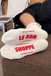 Vanilla + Red Ruffled Hugger Sock