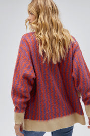 Violet Orange Zig Zag Cardigan