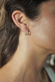 Silver Small Fluid Hoops