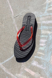 Red Transparent Tapered Platform Flip Flops