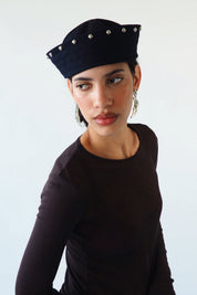 Onyx Rivet Sailor Hat