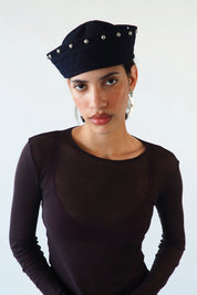 Onyx Rivet Sailor Hat