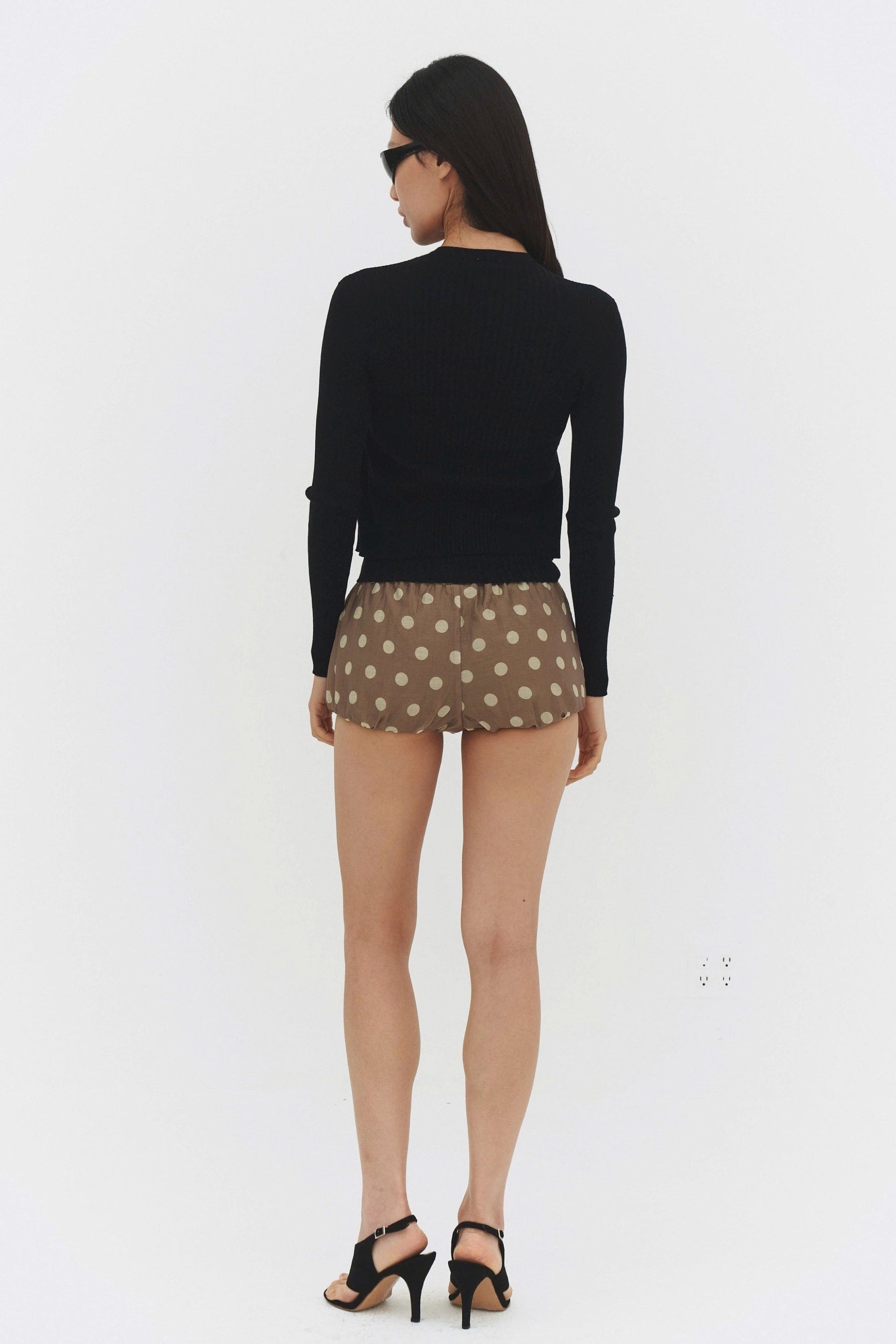 Black Ribbed Knit Cardigan