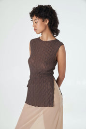 Coffee Ruched Ross Tunic