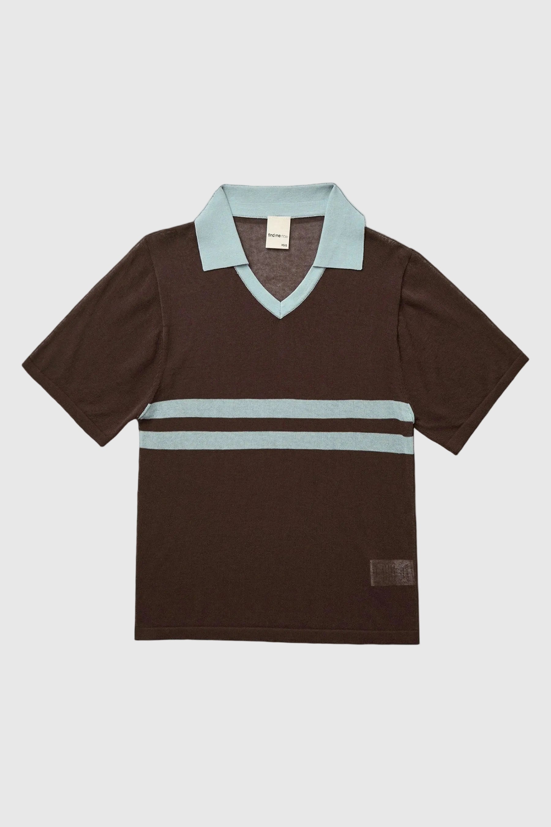 Cocoa Cream Stripe Polo Top