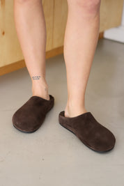 Brown Suede Fern Mule
