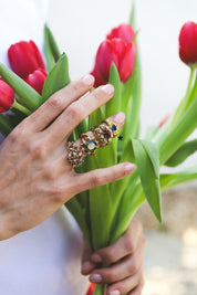 Gold Blue Stone Ring