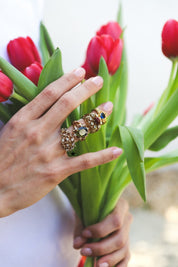 Gold CZ Cluster Ring