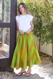 Retro Stripe Lowen Midi Skirt