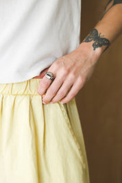 Silver Hammered Oval Ring