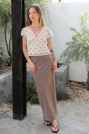 Taupe Gail Midi Skirt