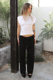 Black Anja Fold Over Pant