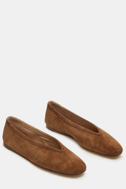 Chestnut Suede Leni Flat