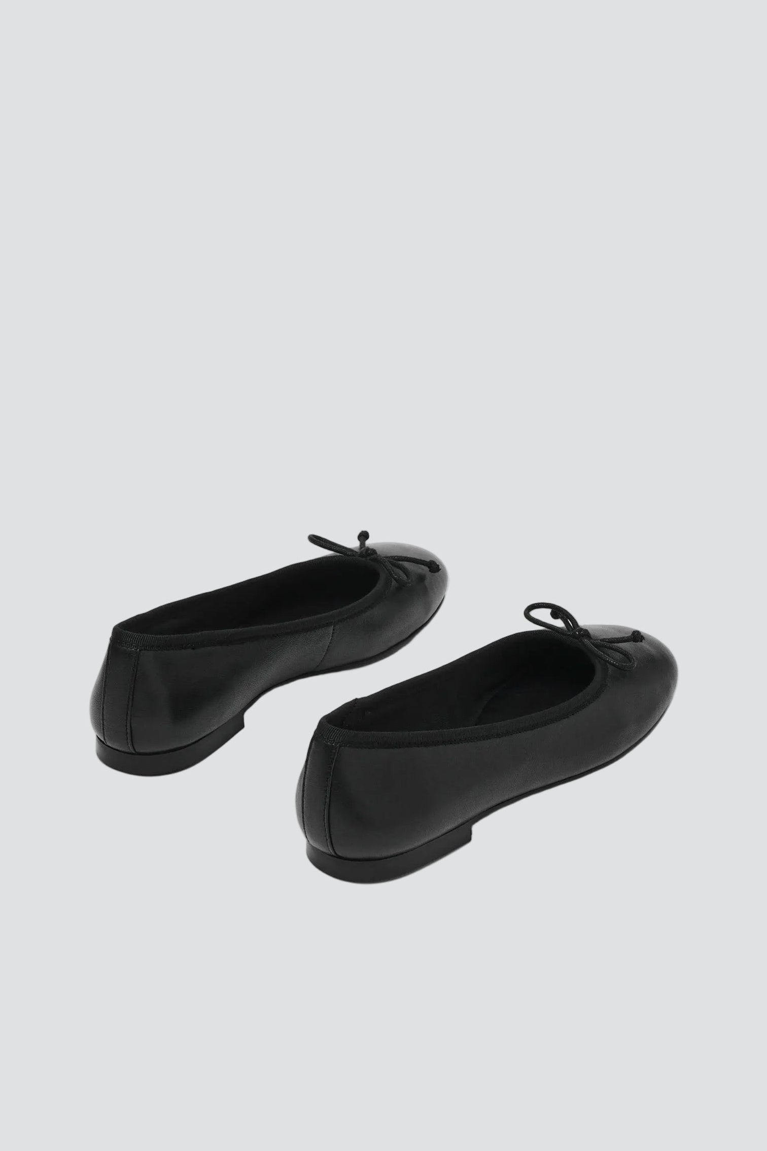 Black Leather Selma Flat