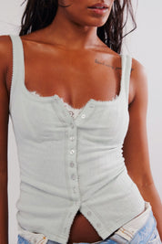 Pale Aqua End Game Pointelle Tank