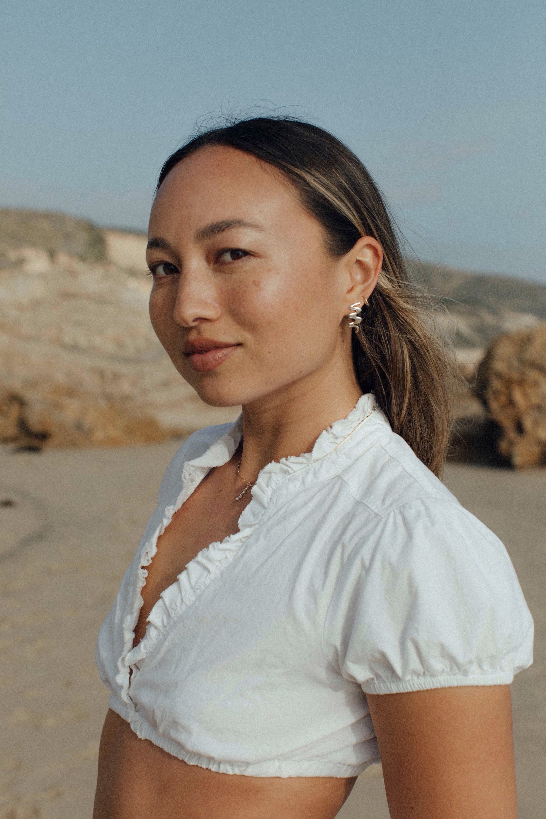 Silver Kombu Earrings