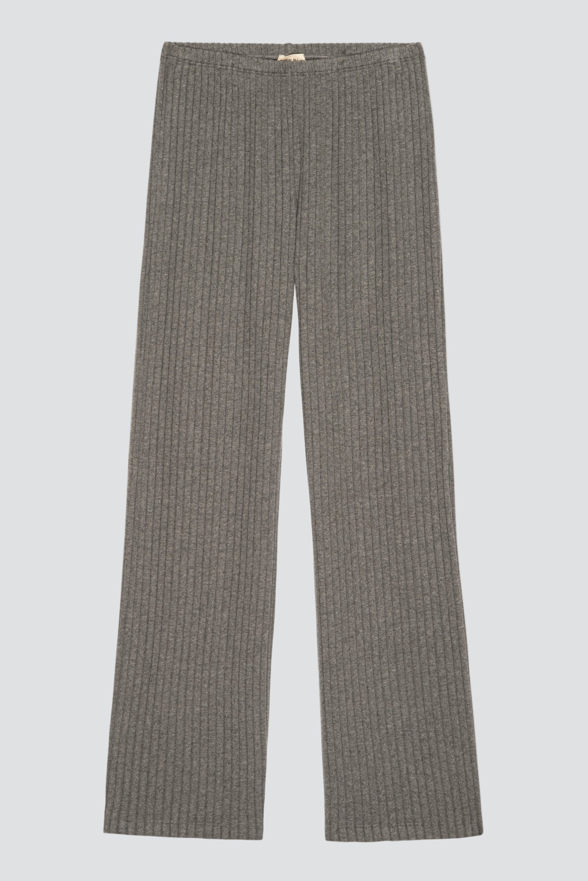 Charcoal Sweater Rib Simple Pant