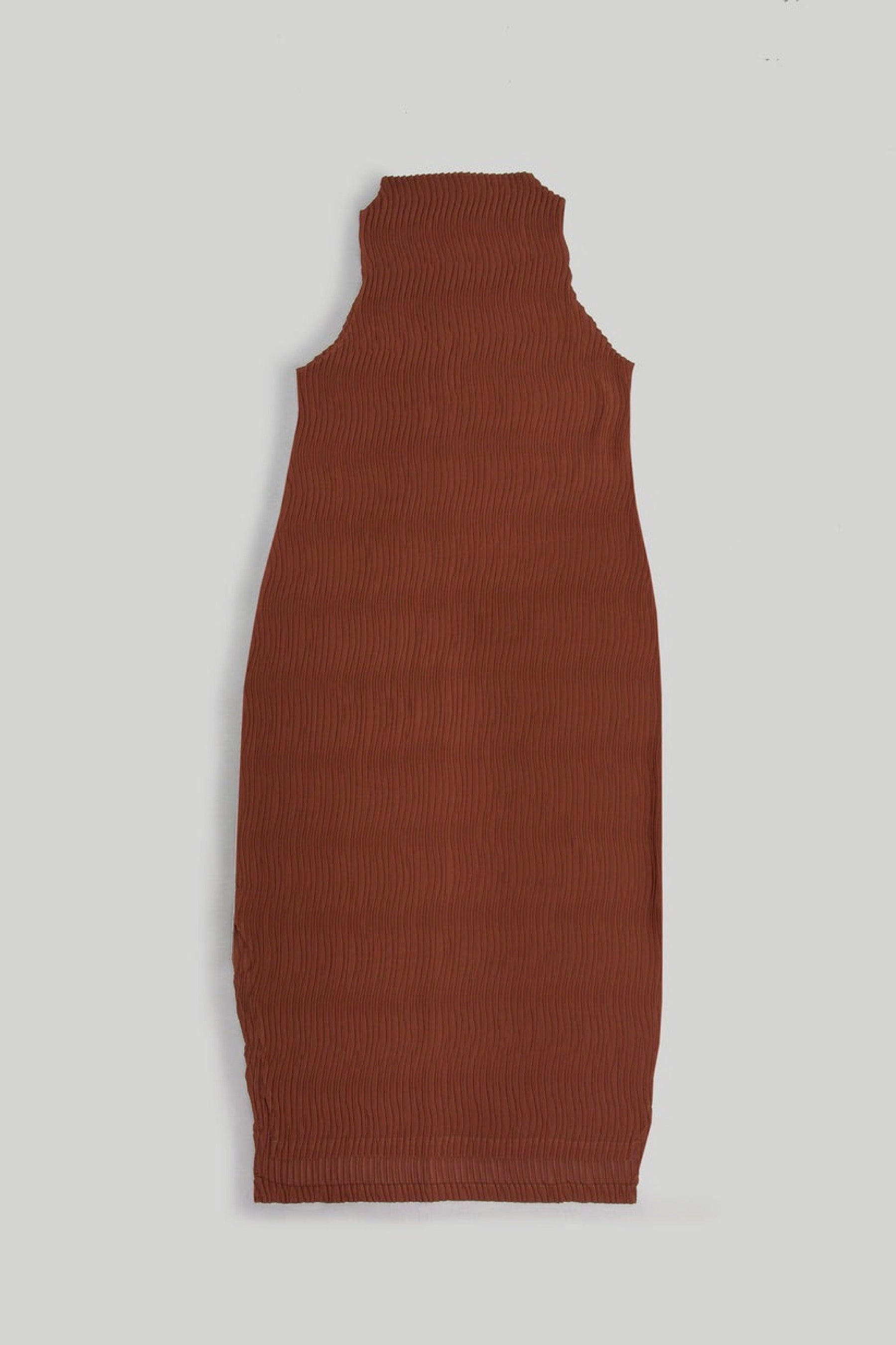 Brown Wave Tank Dress
