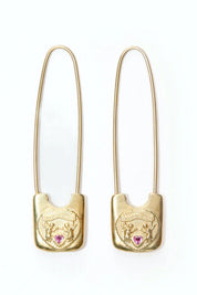 Gold Safety Pin Earrings