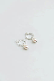 Small Pearl Hoops