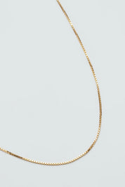 Gold Box Chain Necklace