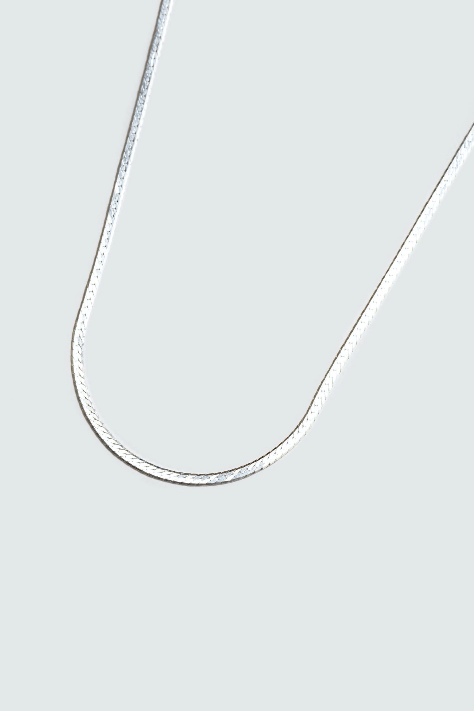 Silver Thin Herringbone Chain