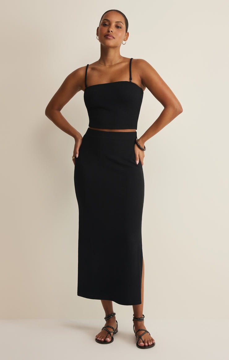 Black Ainslie Midi Skirt