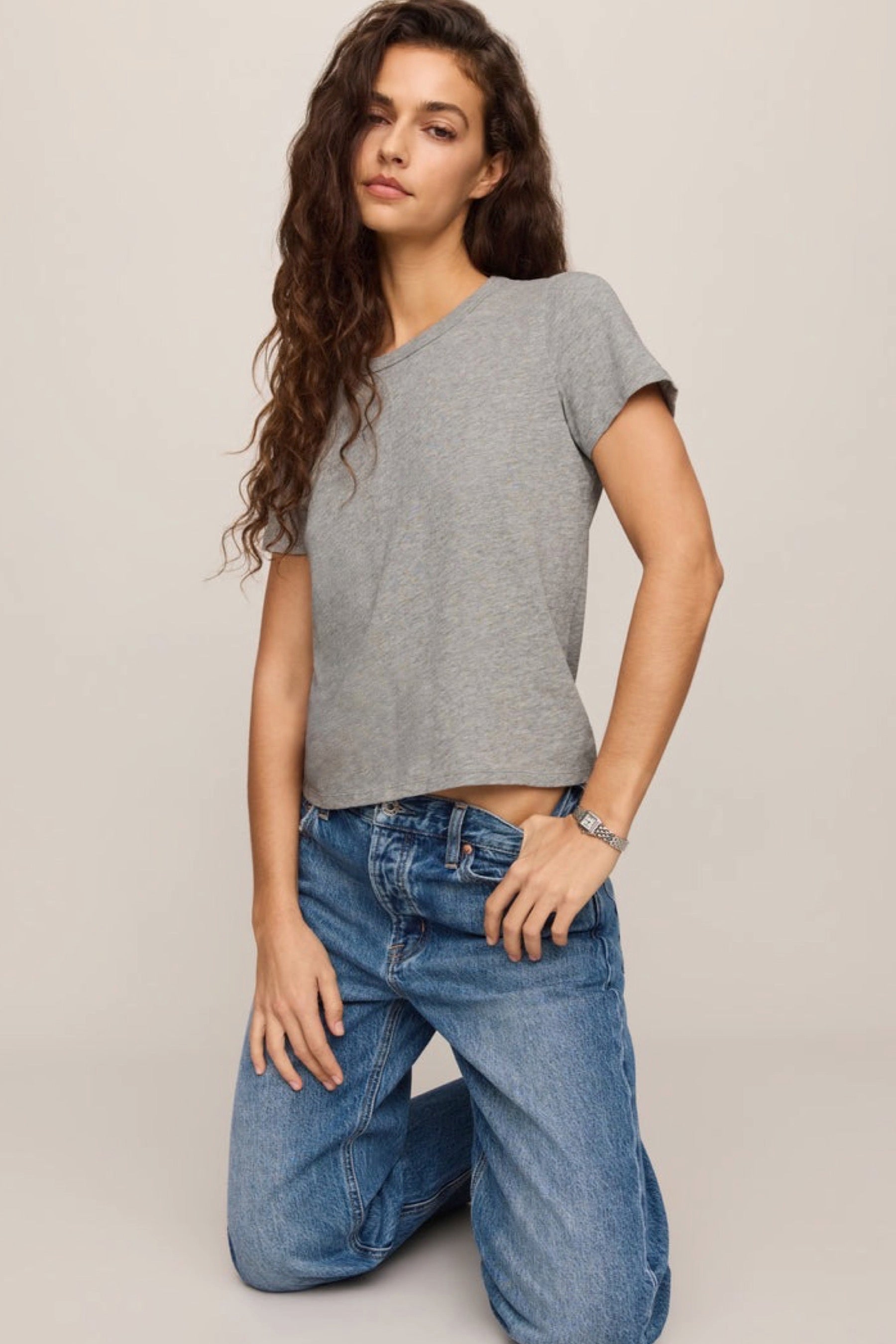 Heather Grey Junie Slub Tee