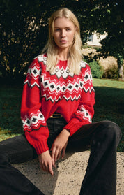 Festive Red Adornment Sweater