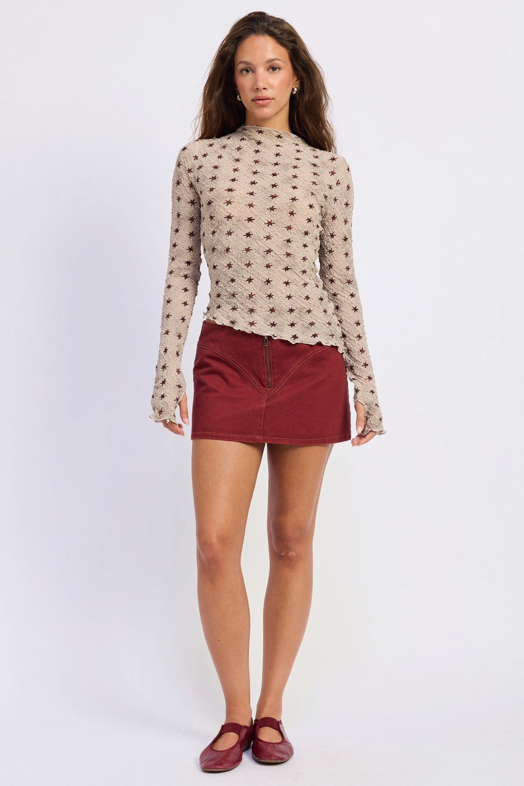 Taupe Scrunch Chateau Top
