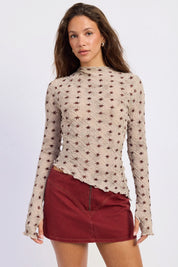 Taupe Scrunch Chateau Top