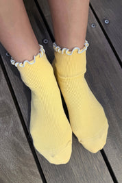 Butter + Baby Blue Ruffled Socks