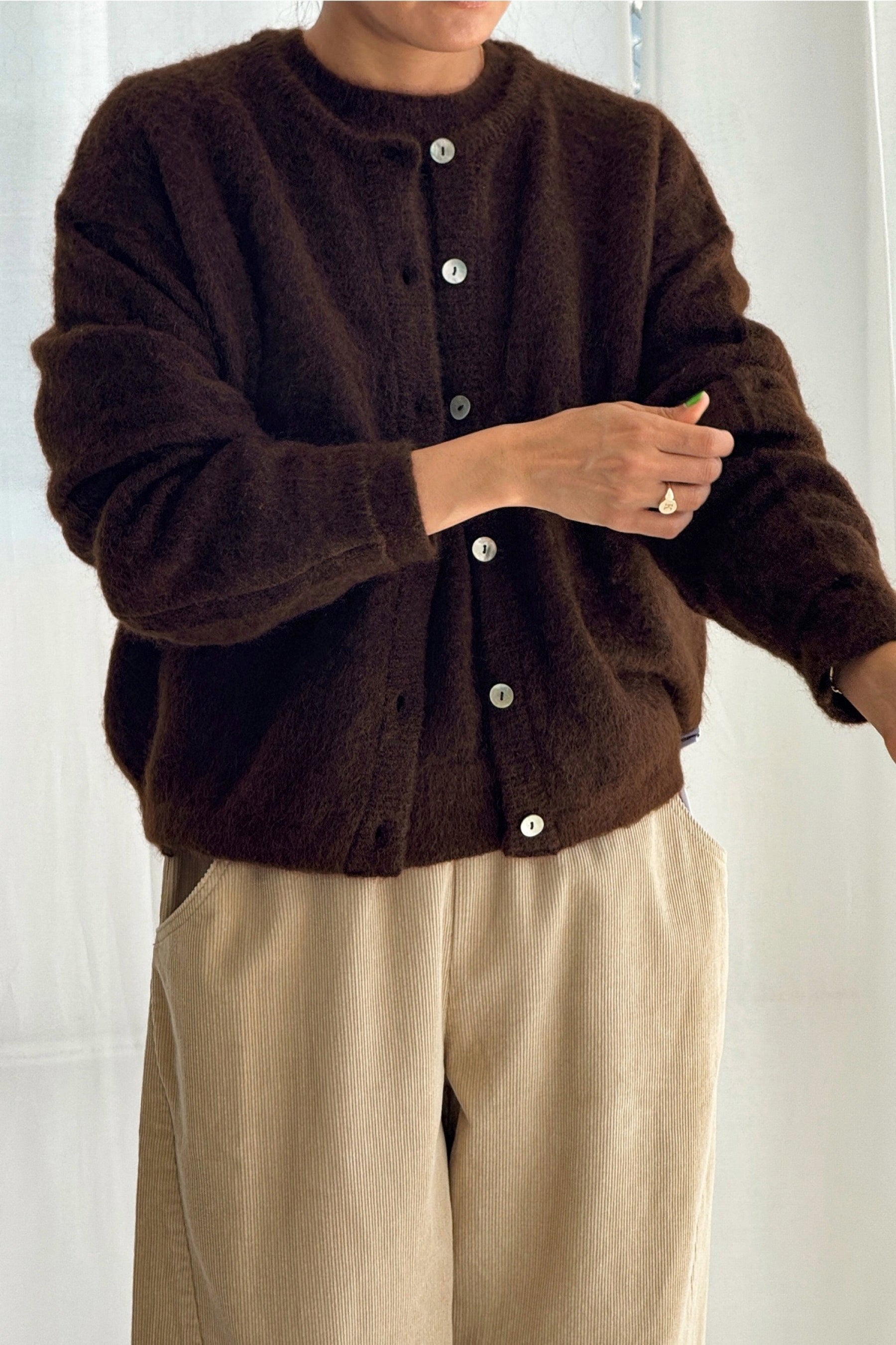 Cocoa Bean Leila Mohair Cardigan