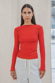 Red Omato Long Sleeve Tee