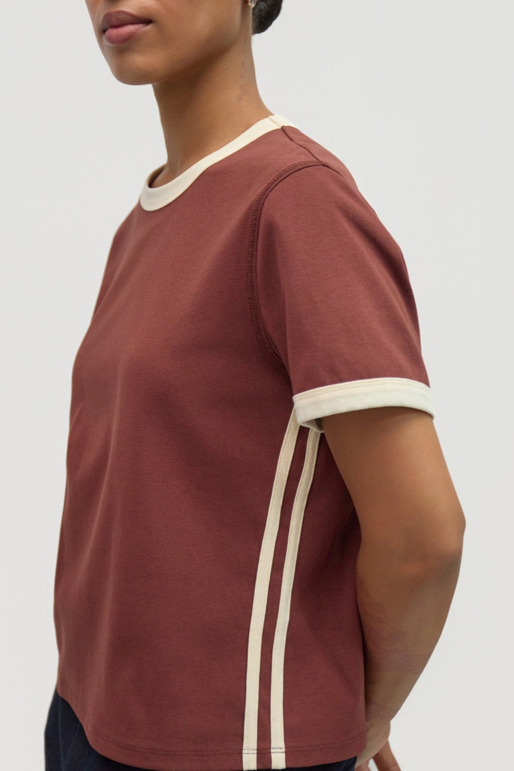 Brown Stripe Cait Tee