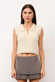 Ivory Ivy Cable Knit Vest