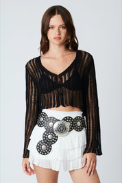 Black Crochet Melody Top