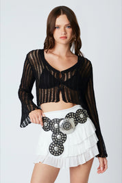 Black Crochet Melody Top