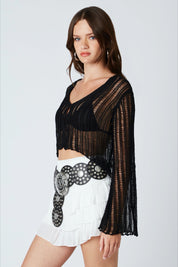 Black Crochet Melody Top