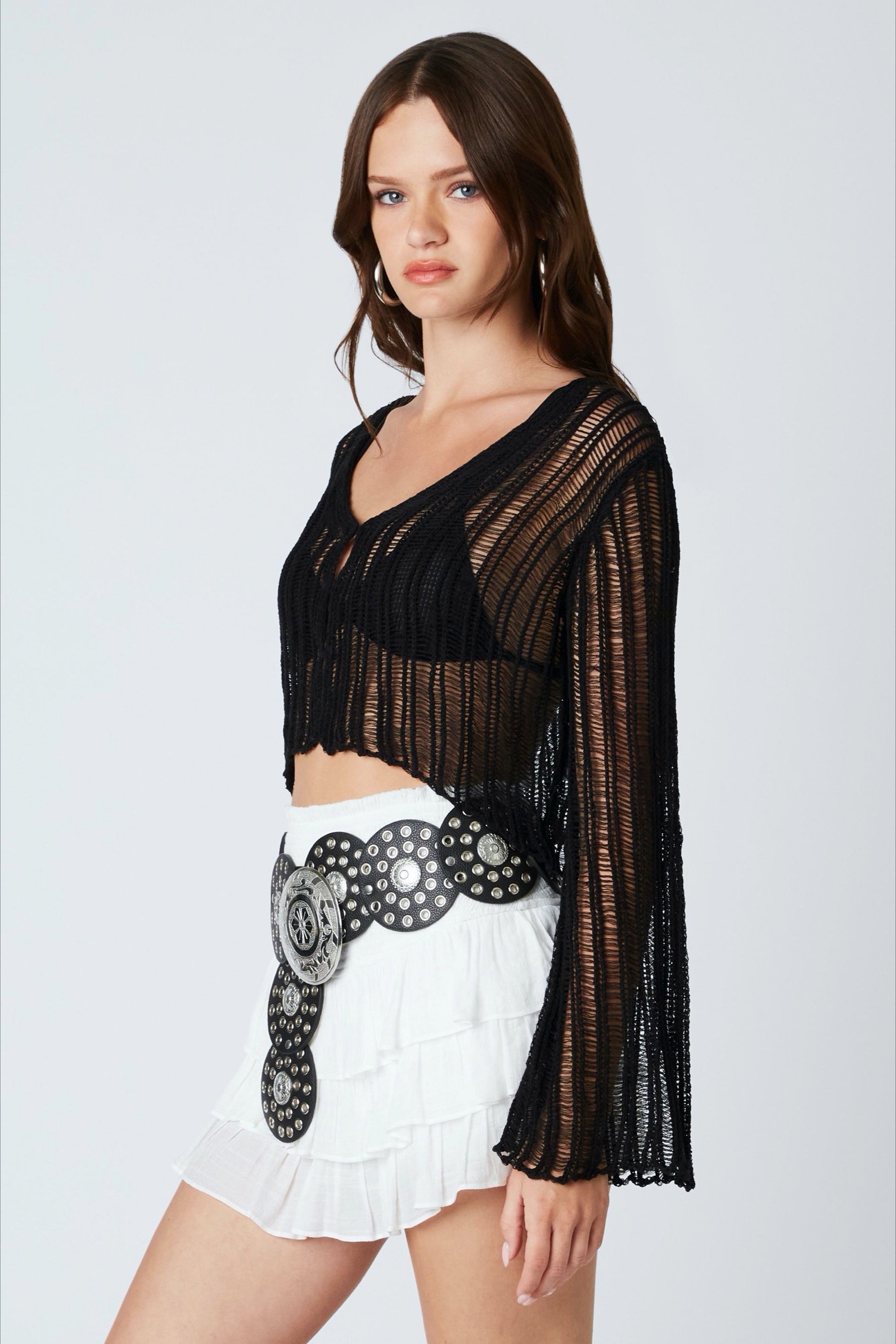 Black Crochet Melody Top