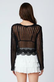 Black Crochet Melody Top