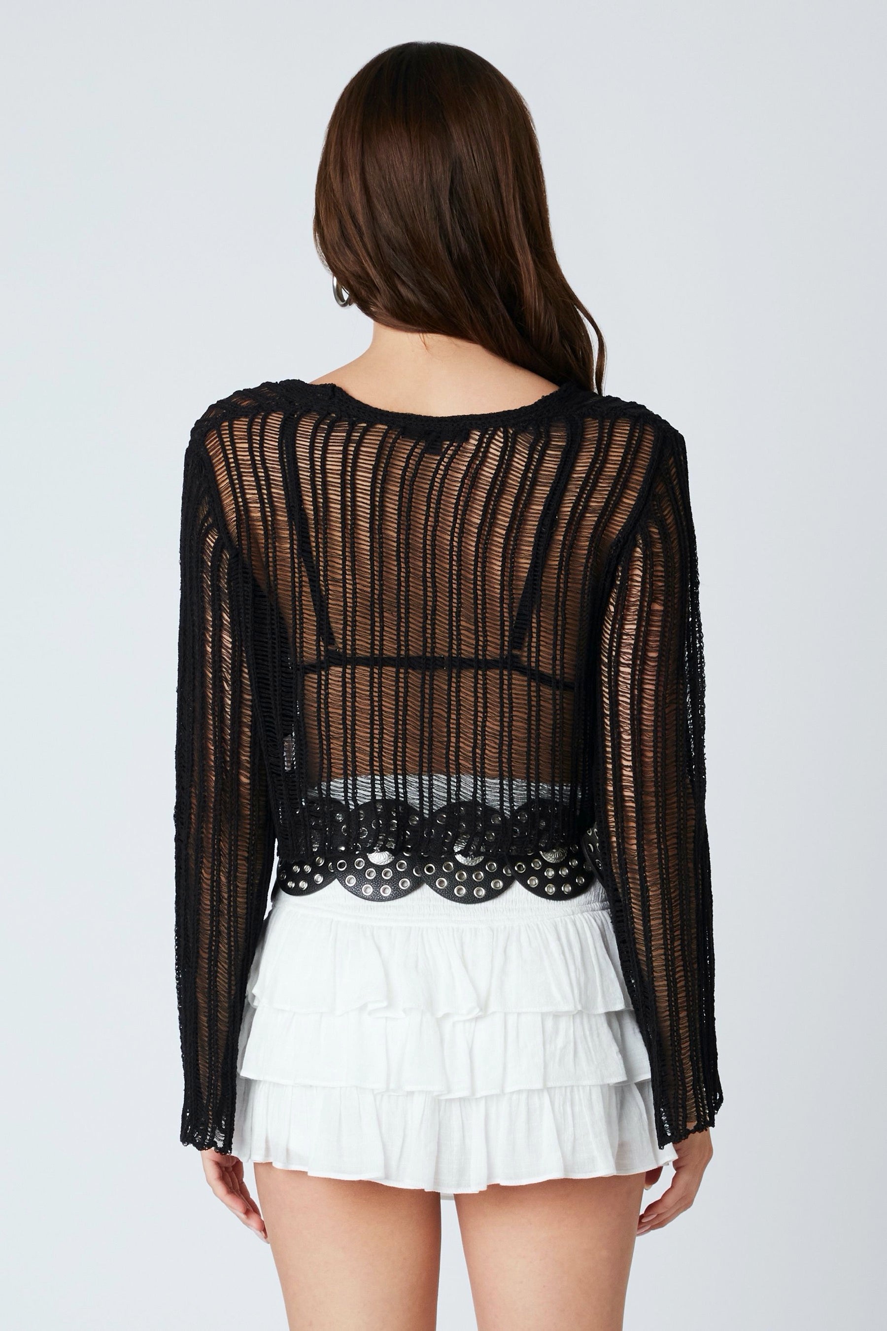 Black Crochet Melody Top