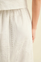 White Eyelet Este Skirt