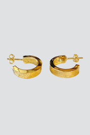 Gold Flat Half Hoops