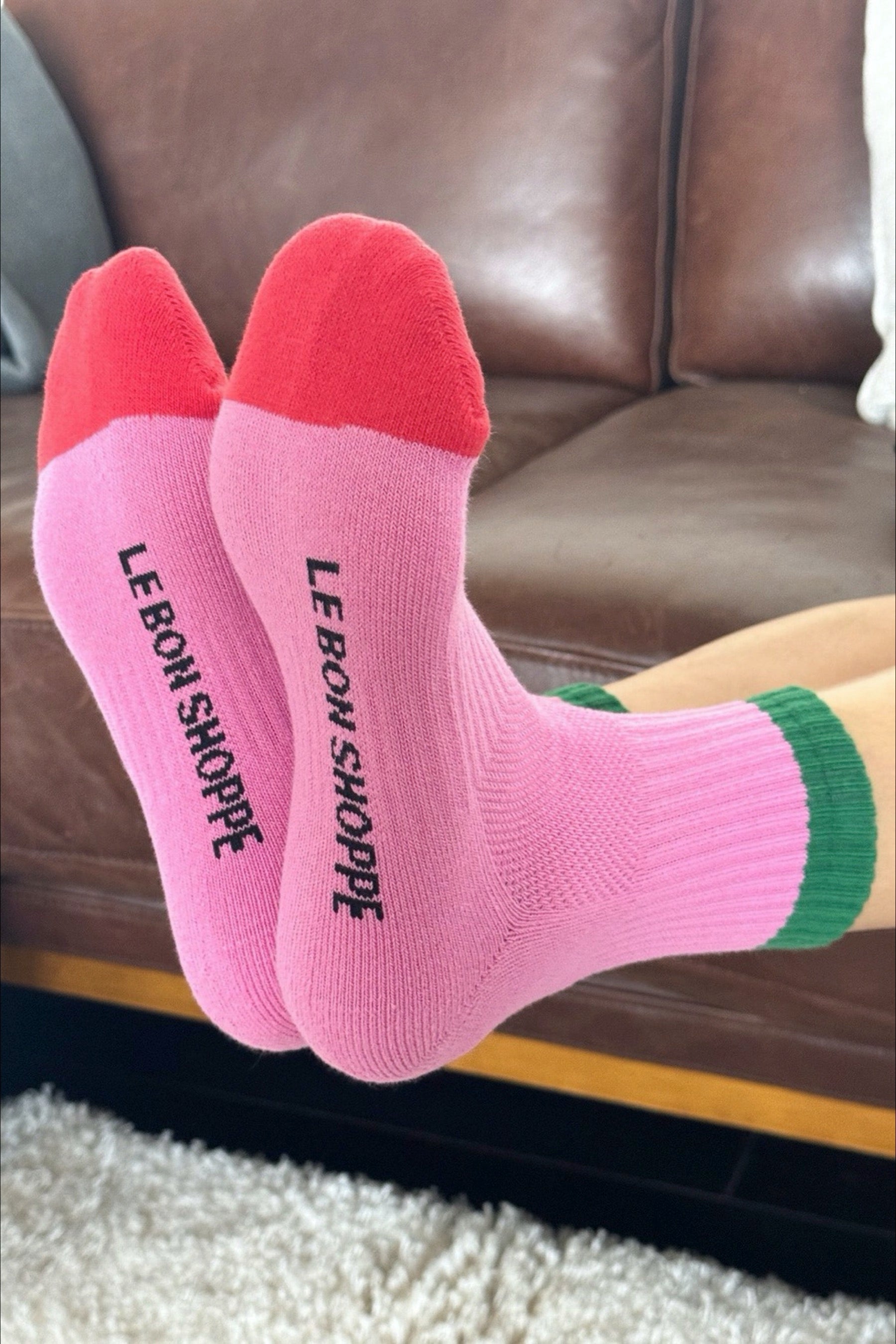 Rose Green Color Block Girlfriend Socks