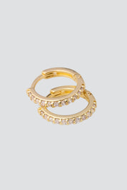Gold CZ Huggie Hoops