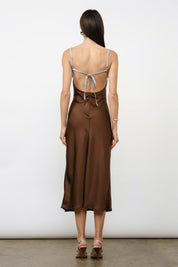 Brown Aurelia Bias Dress