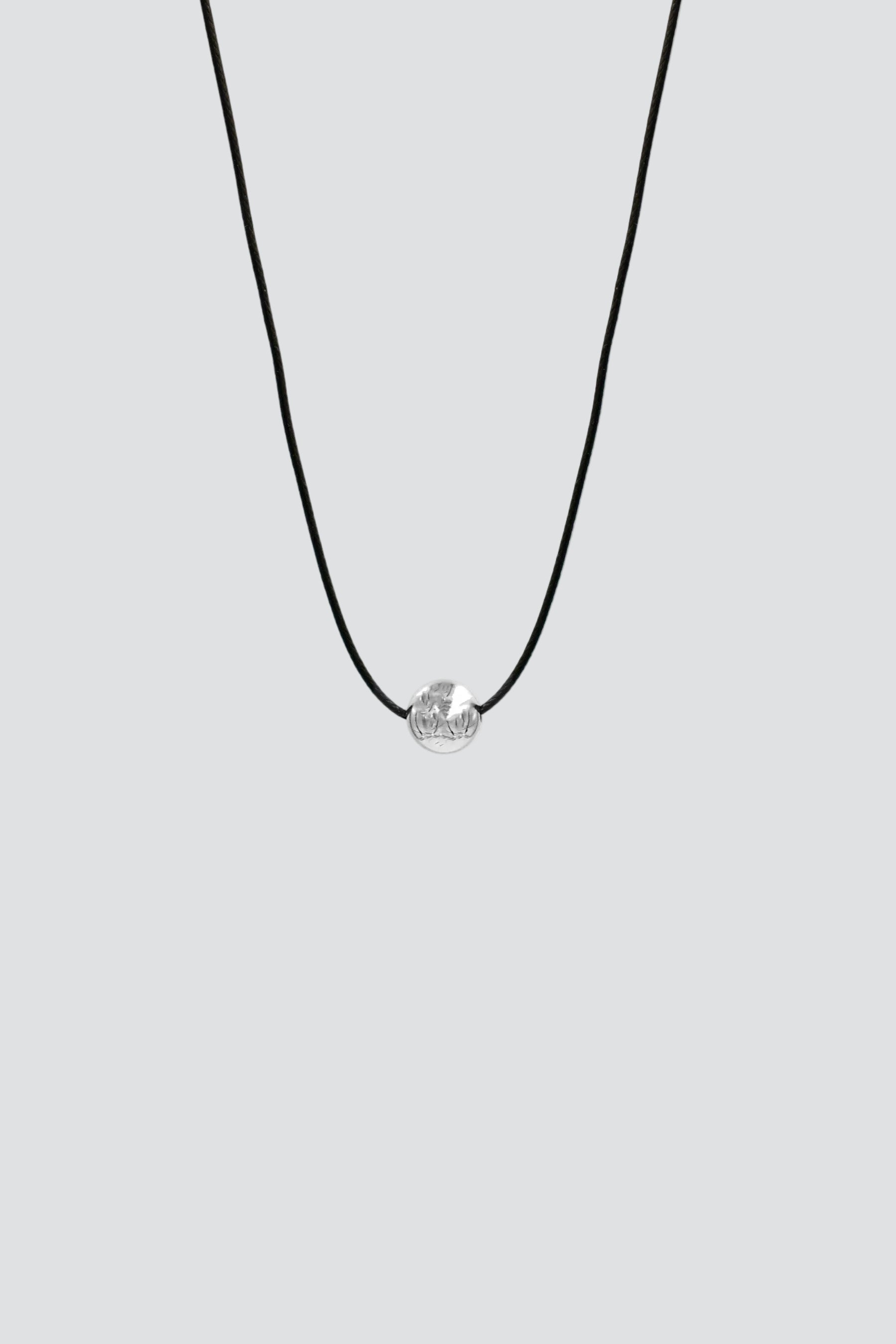 Silver Bead Cord Necklace