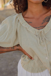 Green Stripe Romeo Top