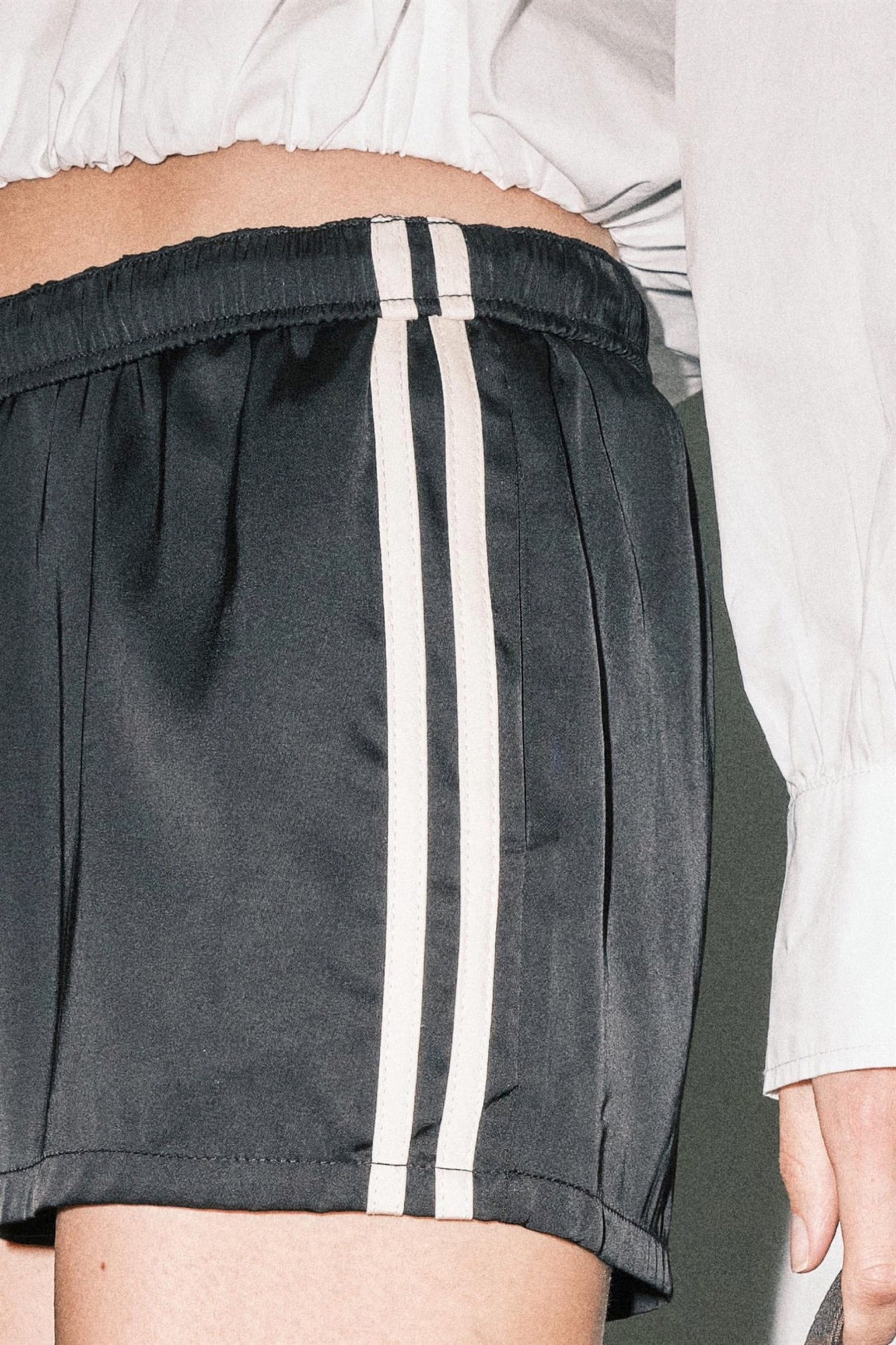 Black Claudia Stripe Shorts